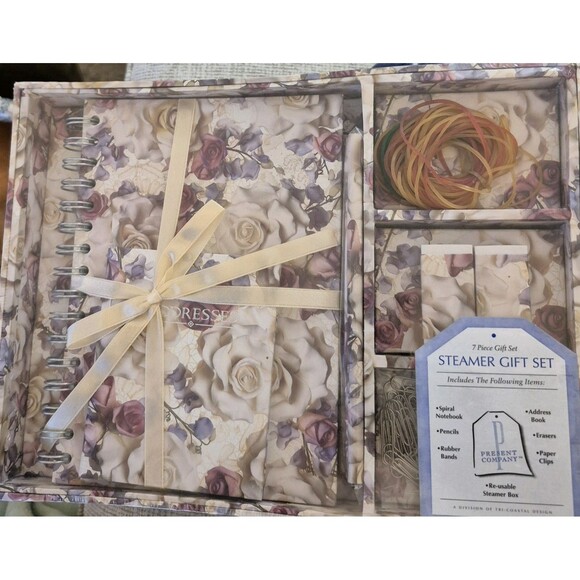 Rose Stationary Steamer Gift Box New Sealed Perfect For Mother's Day Graduation - Picture 4 of 10
